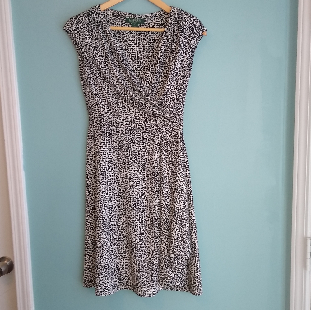 Ralph Lauren petite dress black cream 4